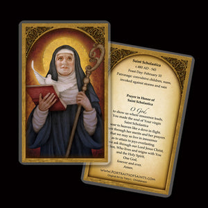 St. Scholastica Holy Card