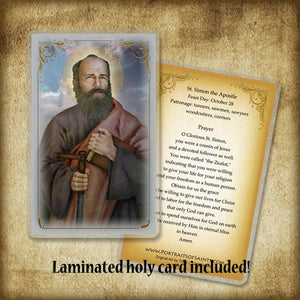 St. Simon the Apostle Plaque & Holy Card Gift Set
