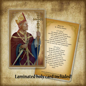 St. Thomas Becket Plaque & Holy Card Gift Set