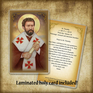 St. Timothy Plaque & Holy Card Gift Set