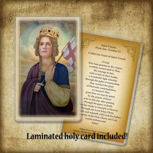St. Ursula Plaque & Holy Card Gift Set