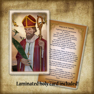St. Valentine Plaque & Holy Card Gift Set