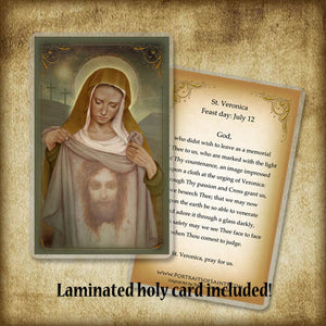 St. Veronica Plaque & Holy Card Gift Set
