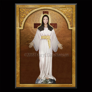 Our Lady of Akita Plaque & Holy Card Gift Set