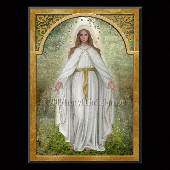 Our Lady of Champion Plaque & Holy Card Gift Set - Portraits of Saints