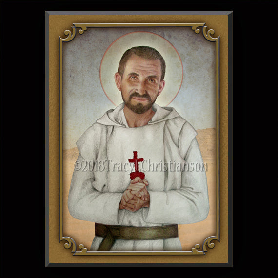 St. Charles de Foucauld Plaque & Holy Card Gift Set - Portraits of Saints