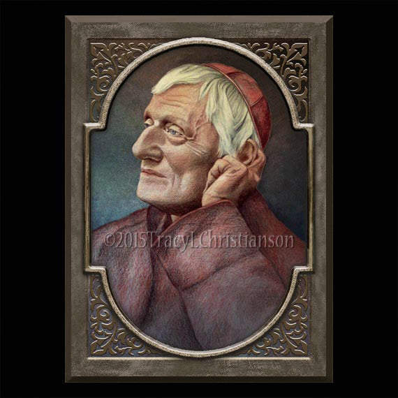 St. John Henry Newman Plaque & Holy Card Gift Set - Portraits of Saints