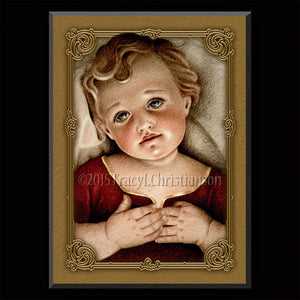 Infant Jesus Plaque & Holy Card Gift Set