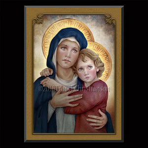 Madonna & Child (M) Plaque & Holy Card Gift Set