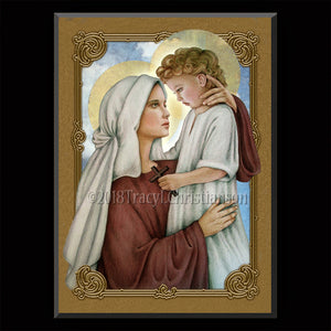Madonna & Child (N) Plaque & Holy Card Gift Set