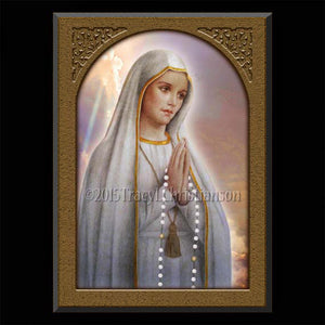 Our Lady of Fatima Plaque & Holy Card Gift Set