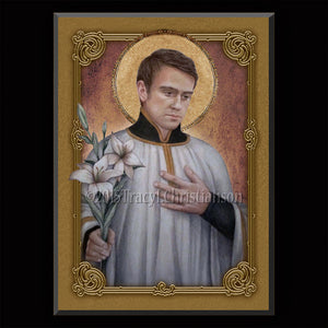 St. Aloysius Gonzaga Plaque & Holy Card Gift Set