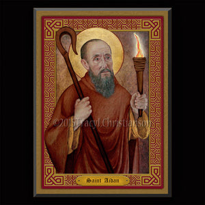 St. Aidan of Lindisfarne Plaque & Holy Card Gift Set