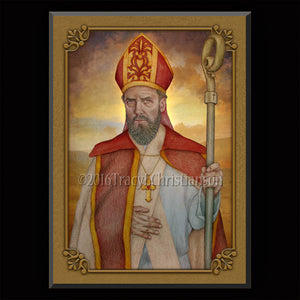 St. Anselm of Canterbury Plaque & Holy Card Gift Set