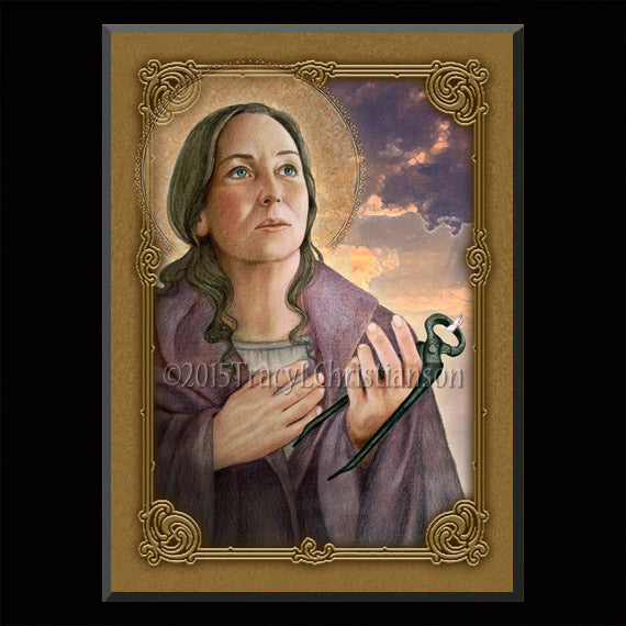 St. Apollonia Plaque & Holy Card Gift Set - Portraits of Saints