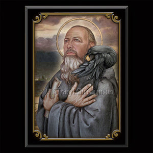 St. Benedict of Nursia Plaque & Holy Card Gift Set