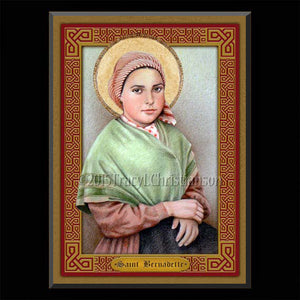 St. Bernadette Plaque & Holy Card Gift Set