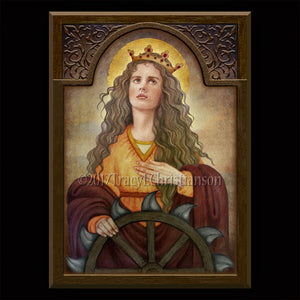 St. Catherine of Alexandria Plaque & Holy Card Gift Set