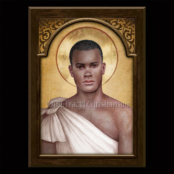 St. Charles Lwanga Plaque & Holy Card Gift Set - Portraits of Saints