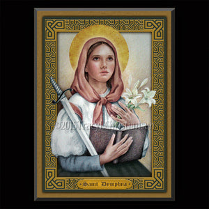 St. Dymphna Plaque & Holy Card Gift Set