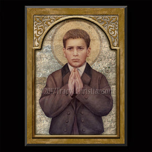 St. Francisco Marto Plaque & Holy Card Gift Set