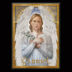 St. Gabriel the Archangel Plaque & Holy Card Gift Set