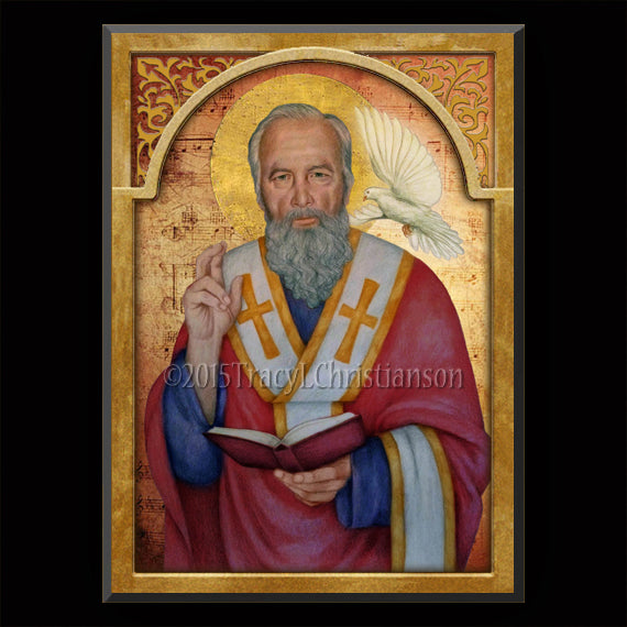 St. Gregory the Great Plaque & Holy Card Gift Set - Portraits of Saints