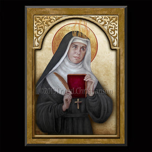 St. Hildegard of Bingen Plaque & Holy Card Gift Set