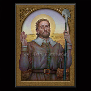 St. Isidore the Farmer Plaque & Holy Card Gift Set