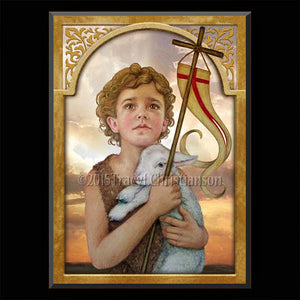 St. John the Baptist (Child) Plaque & Holy Card Gift Set