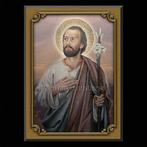 St. Joseph, Husband of Mary Plaque & Holy Card Gift Set