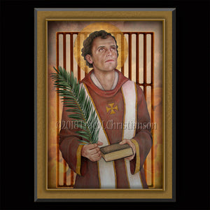 St. Lawrence of Rome Plaque & Holy Card Gift Set