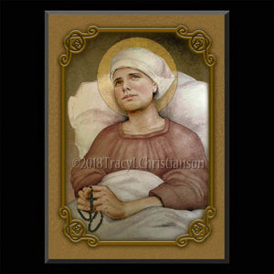St. Lidwina of Schiedam Plaque & Holy Card Gift Set