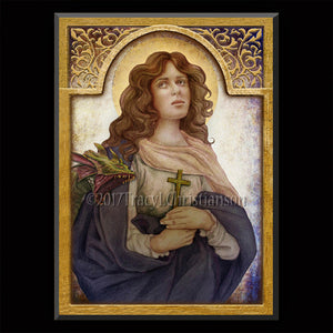 St. Margaret of Antioch Plaque & Holy Card Gift Set