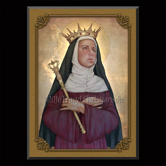 Sint Mathilda Icon St. Matilda Plaque & Holy Card Gift Set - Portraits of Saints