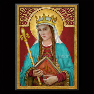 St. Margaret of Scotland Plaque & Holy Card Gift Set