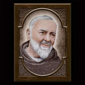 St. Padre Pio (A) Plaque & Holy Card Gift Set