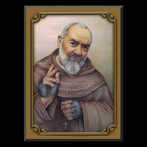 St. Padre Pio (B) Plaque & Holy Card Gift Set