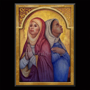 St. Perpetua and St. Felicity Plaque & Holy Card Gift Set