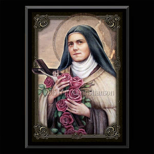 St. Therese of Lisieux (C) Plaque & Holy Card Gift Set