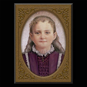 St. Therese of Lisieux, the Little Flower Plaque & Holy Card Gift Set