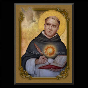 St. Thomas Aquinas Plaque & Holy Card Gift Set