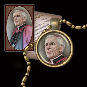 Bishop Fulton Sheen Pendant & Holy Card Gift Set