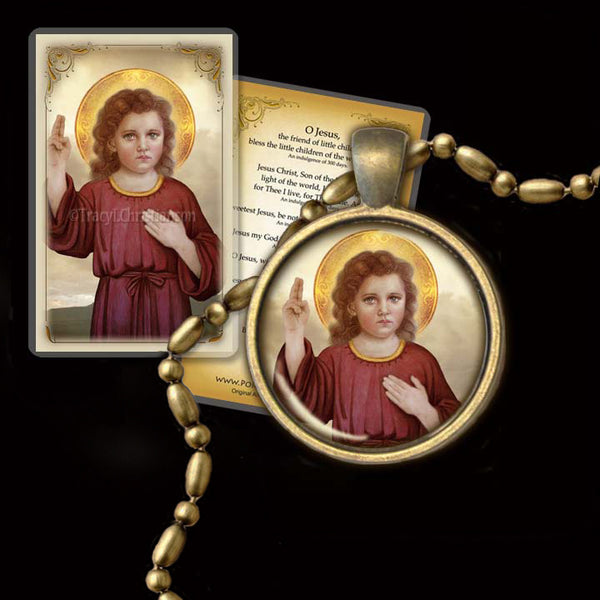The Christ Child Pendant & Holy Card Gift Set - Portraits of Saints