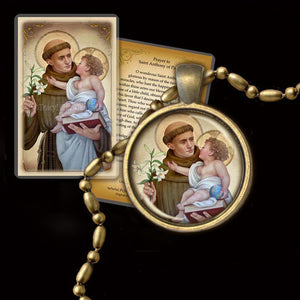 St. Anthony of Padua (B) Pendant & Holy Card Gift Set
