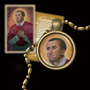 St. Charles Borromeo Pendant & Holy Card Gift Set