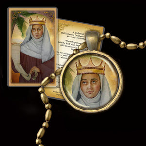 St. Deborah the Prophetess Pendant & Holy Card Gift Set