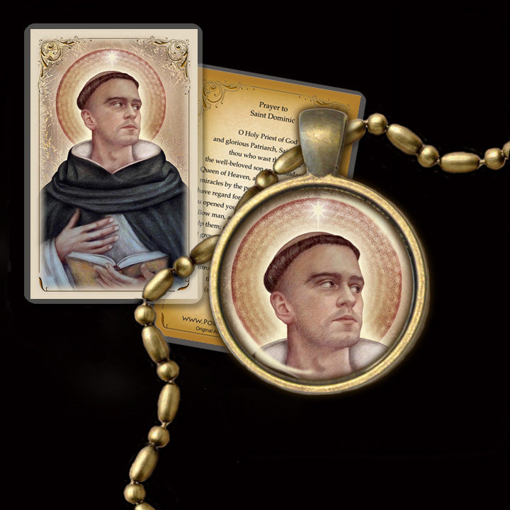 St. Dominic Pendant & Holy Card Gift Set - Portraits of Saints