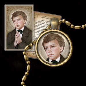 St. Dominic Savio Pendant & Holy Card Gift Set