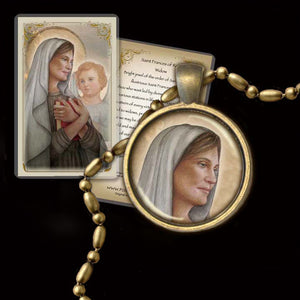 St. Frances of Rome Pendant & Holy Card Gift Set